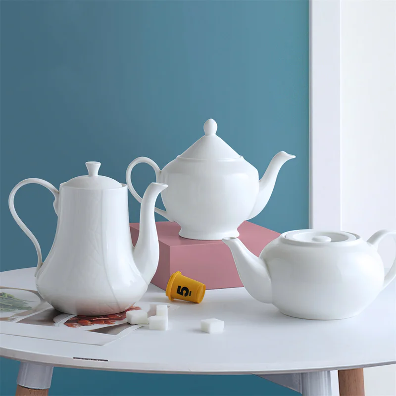 Ceramic Kettle European Style Simple White Coffee Pot Water 