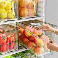 food containers for refrigerator freezer food organizer drawer with lid handle visible clear design with time marker stable