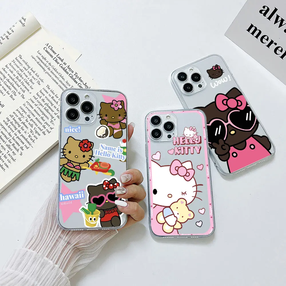 

Sanrio Cute Hello Kitty Phone Case For Xiaomi Redmi Note 12 11 11T 10 10S 9 Pro Plus 10C 9A 9C 9T K40 K50 K60 4G 5G Transparent