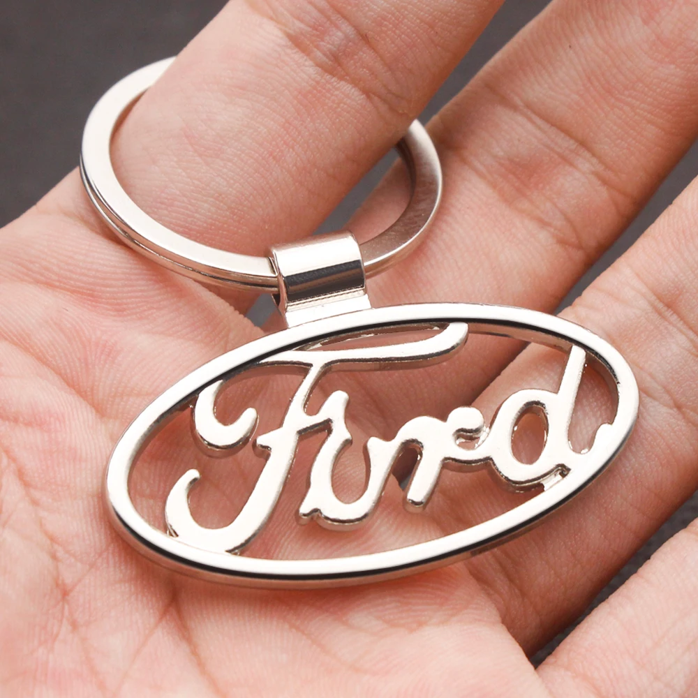 

Car Key Ring Fashion Keychain Metal Leather Styling Logo Gift Auto Interior For Ford Focus Mk2 Party Mk3 Ranger Mondeo mk4 Fiest