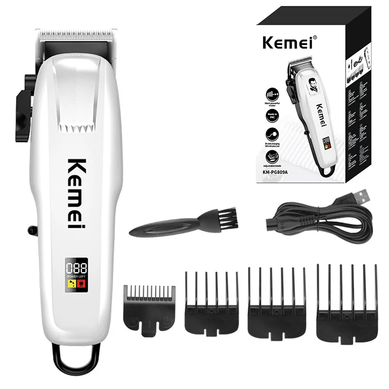 

Kemei PG-809A Профессиональный триммер для волос с ЖК-дисплеем Машинка для стрижки волос Перезаряжаемые машинки для стрижки волос Парикмахерски...