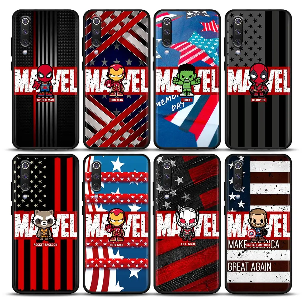 

The Cartoon Marvel Flag Fundas Coques Phone Case for Xiaomi A2 8 9 SE 9T 10 10T 10S CC9 CC9E Note 10 Lite Pro 5G Case Capa Para