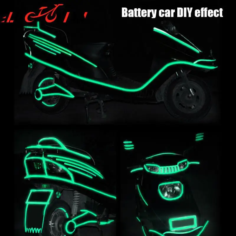 

Portable Car Luminous Tape Green Warning Ground Light Car Reflective Sticker Durable Non-slip Reflective Fluorescent Tape