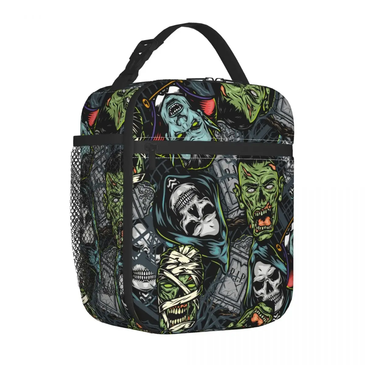 

Halloween Vintage Insulated Lunch Bag Ghost Grimace Zombie Horror Meal Container Bag Tote Lunch Box Picnic Food Storage Bags