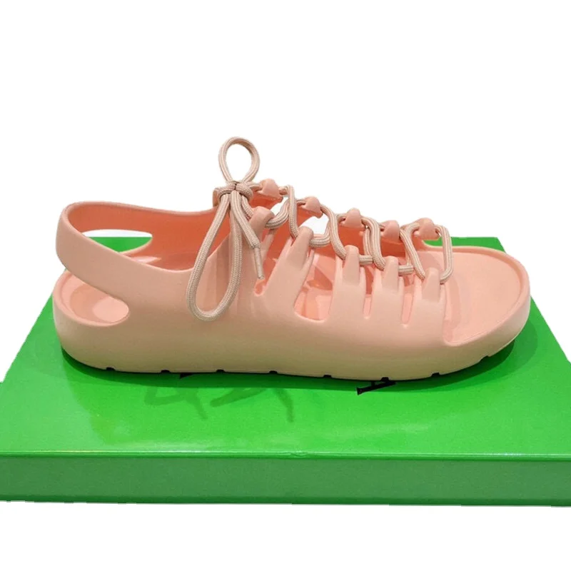 

Сандалии женские с круглым носком, босоножки из ТПУ с узкими ремешками, модная пляжная обувь для отдыха, с прорезями, лето 2022