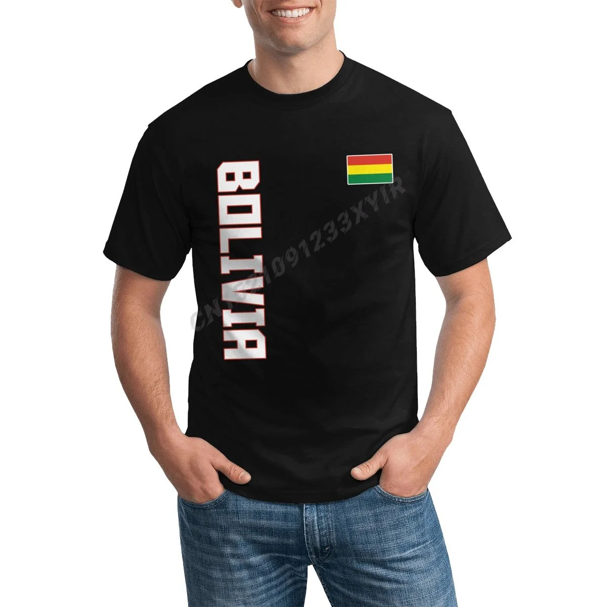 

Мужская футболка с флагом Боливии, крутая футболка Боливии, Мужская футболка, 100% хлопок, XS-5XL, o-образный вырез, модная футболка с коротким рук...