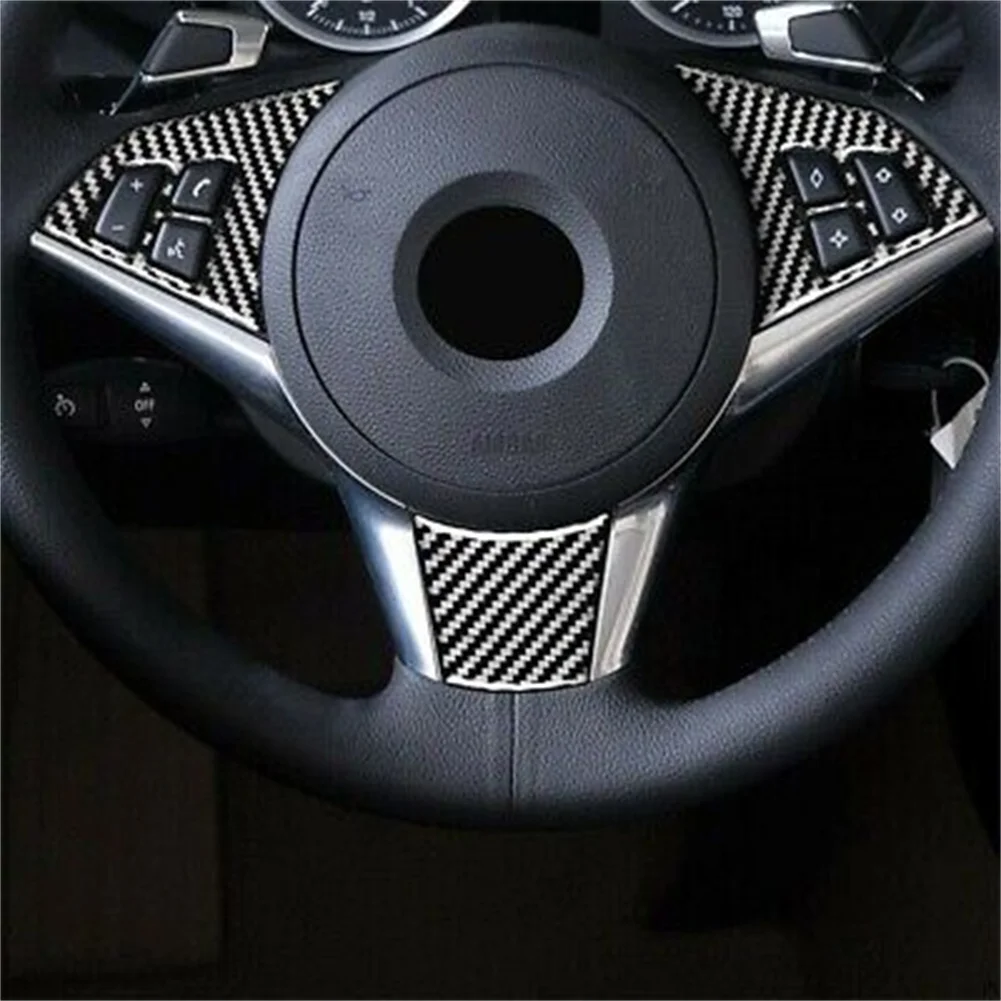 

Sticker Steering Wheel Trim Cover Black Carbon Fiber Interior Styling Trim Car Interior Styling Trim Strip For BMW