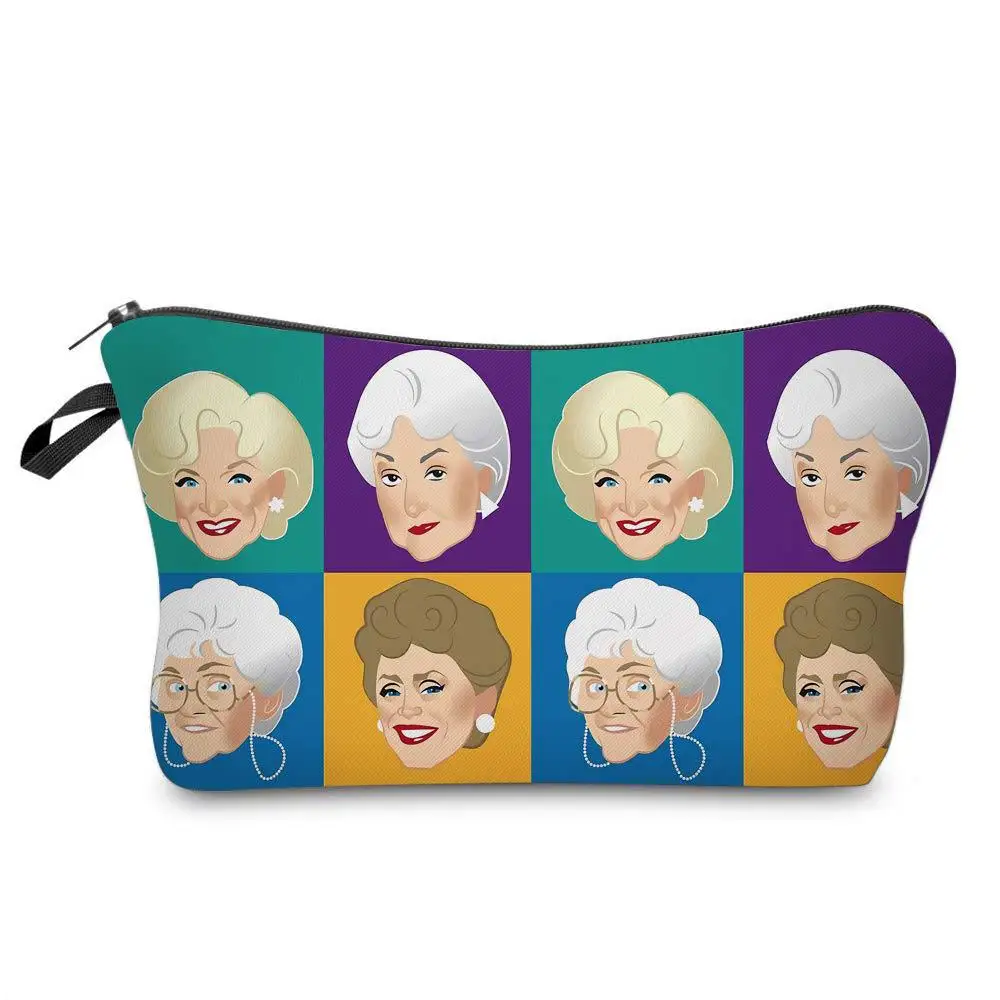 

Красивая сумка для макияжа с принтом бабушки, сумка для мытья с буквенным принтом, вместительная сумка для хранения, косметичка, дорожная су...