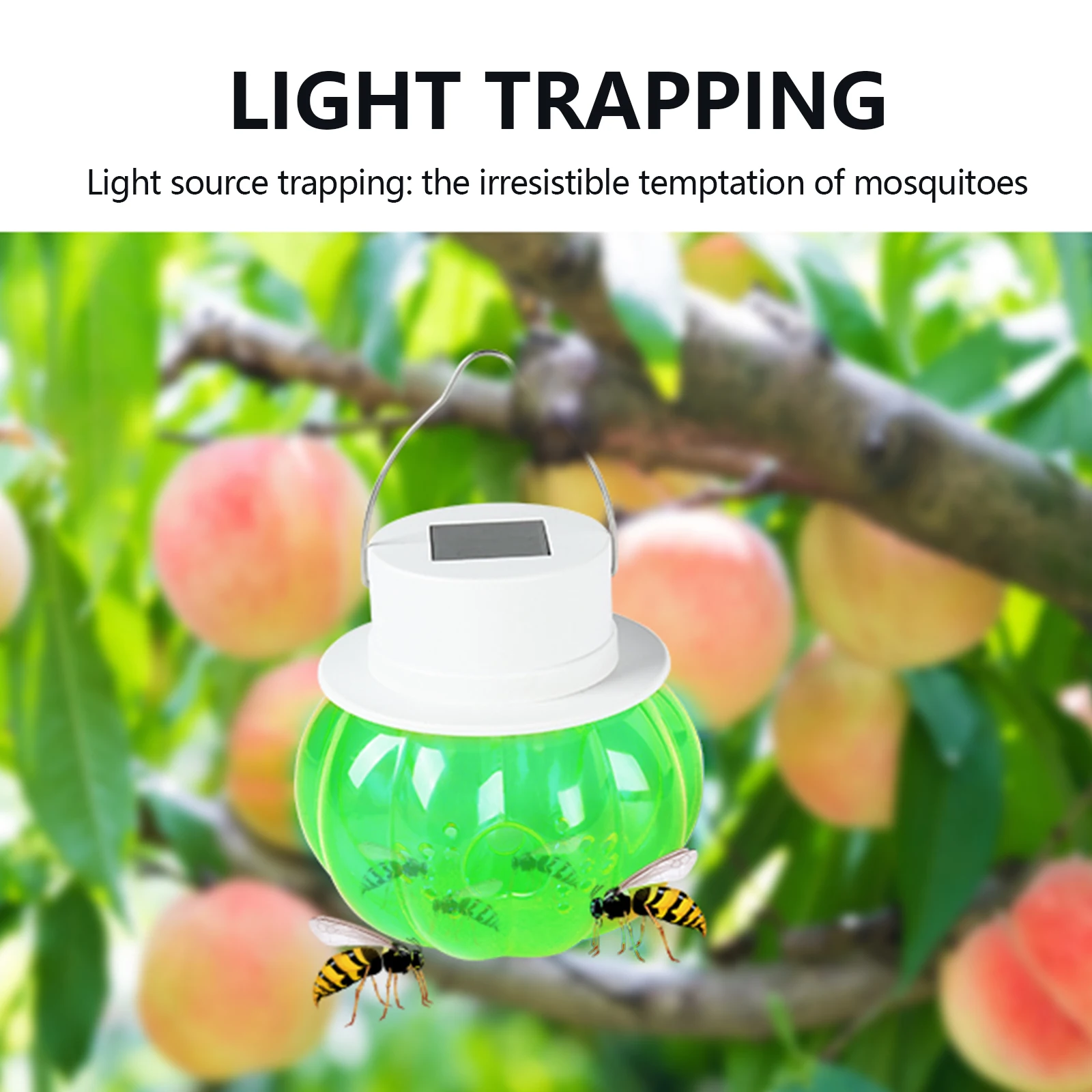 

Solar Powered Wasp Trap Catcher LED Hornet Insects Killer Outdoor for Trapping Hornets Yellow Jackets Insects Pest Killer