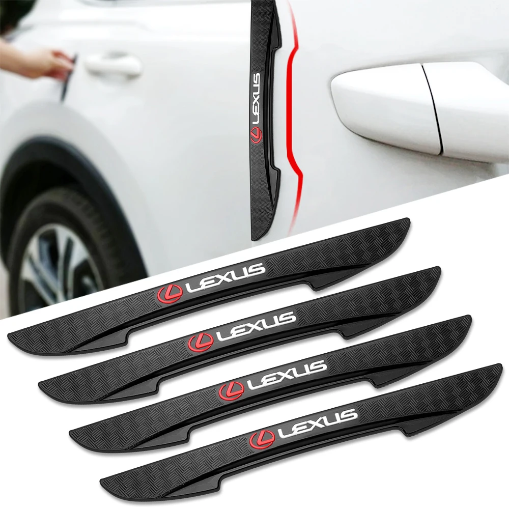 

4pcs Rubber Car Door Anti Collision Strips Protector Edge Stickers For Lexus Is250 Rx350 Es350 Es300H Ct200H Nx300H FSport GS LC