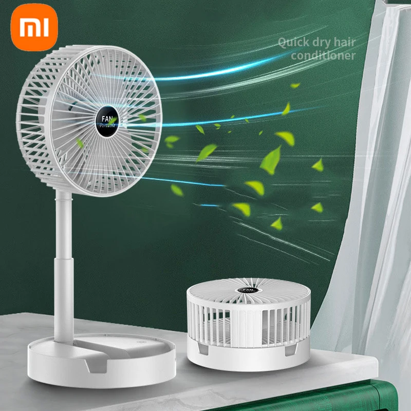 

Xiaomi Desktop Foldable Retractable Small Fan Mini Portable Charging USB Home Low Noise High Duration Standby Mini Electric Fan