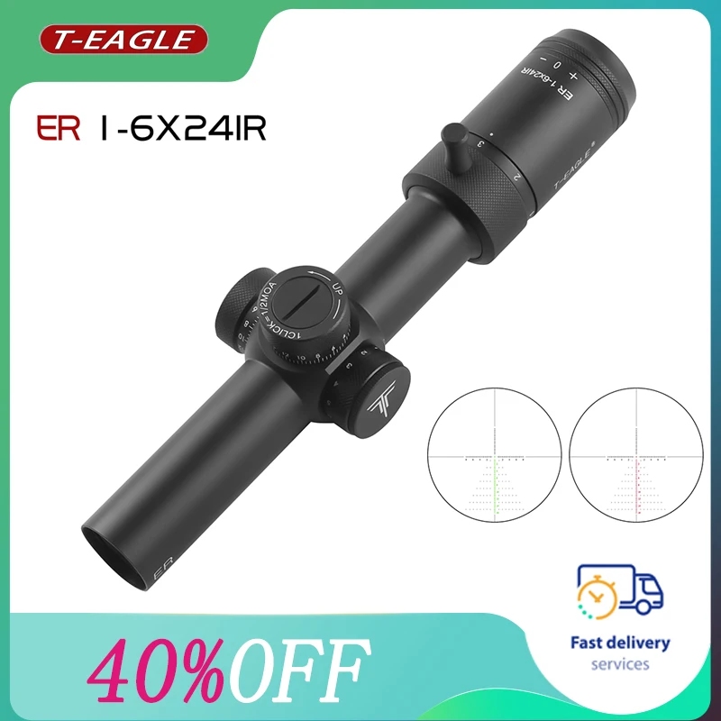 

T-EAGLE ER 1-6X24IR Compact Quick Aim Airsoft Riflescope Long Range Hunting Airgun Tactical Scope Optical Sights Fits .223 .308
