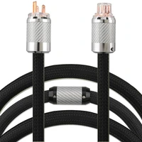 hot sale hi end audiophile 10awg 7n occ hifi power cable carbon fibre red pure copper c13 c15