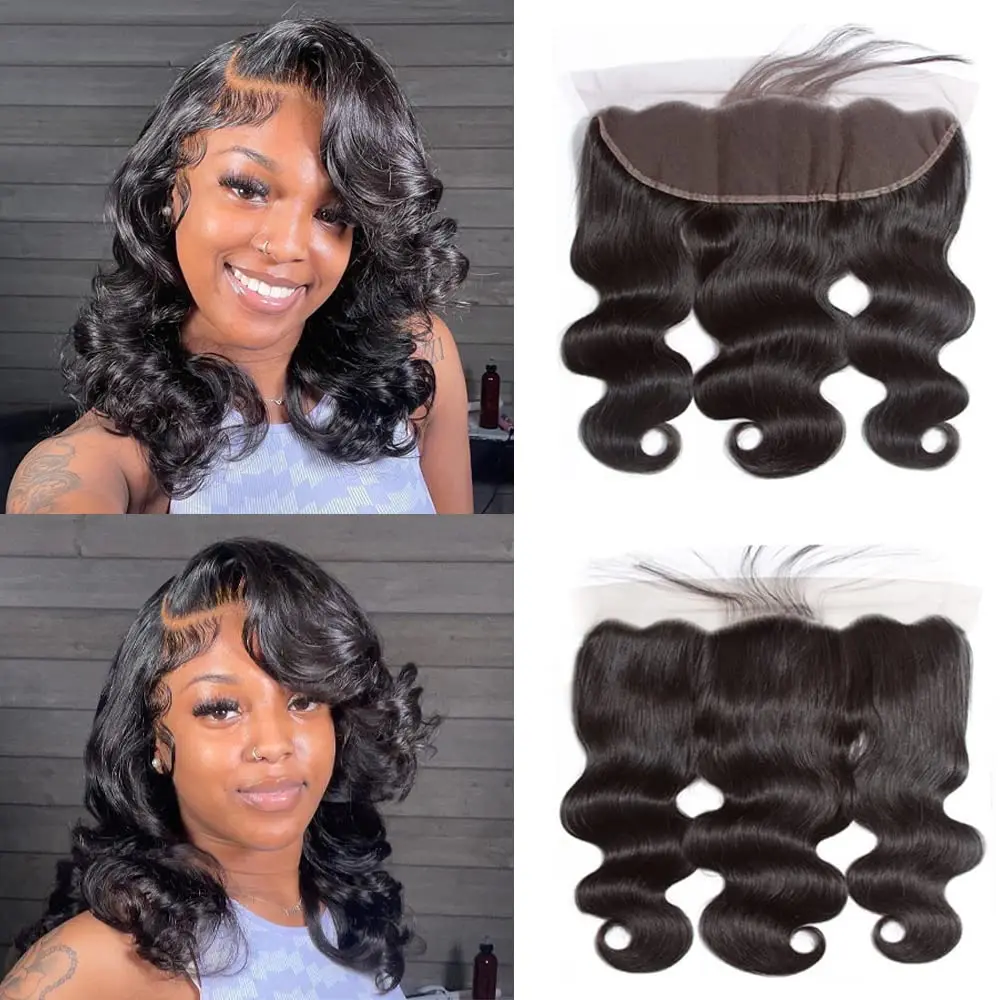 QUANDE Объемная волна Кружева Фронтальная застежка 13x4 HD Прозрачные - Цена: 4857