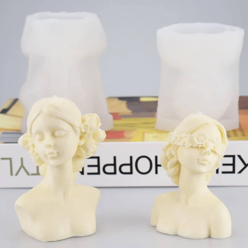 

2023 New 3D Candle Silicone Mold Girl Statue Gypsum Process Mold Silicone Molds for Crafts 3d Candle Making Supplies Wholesale