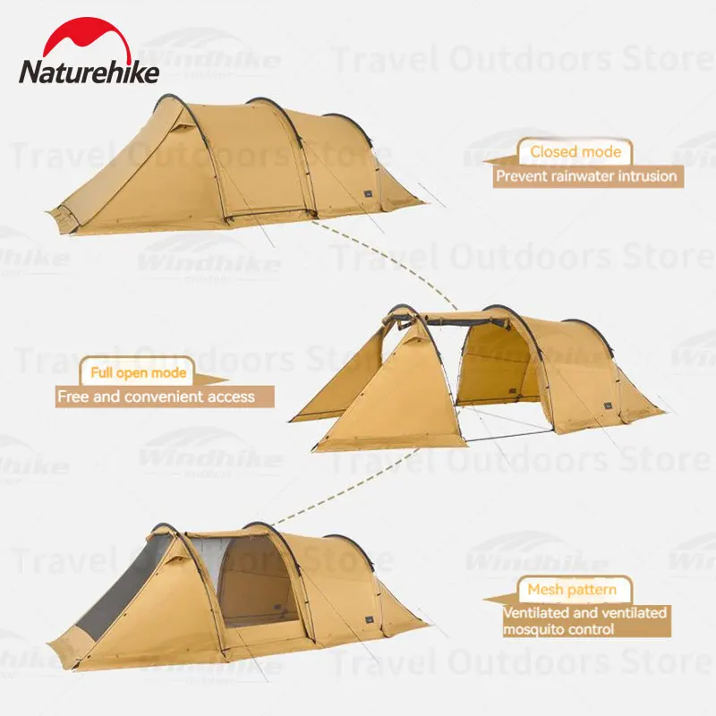 Naturehike 50D полиэстеровая туннельная палатка для кемпинга водонепроницаемая из