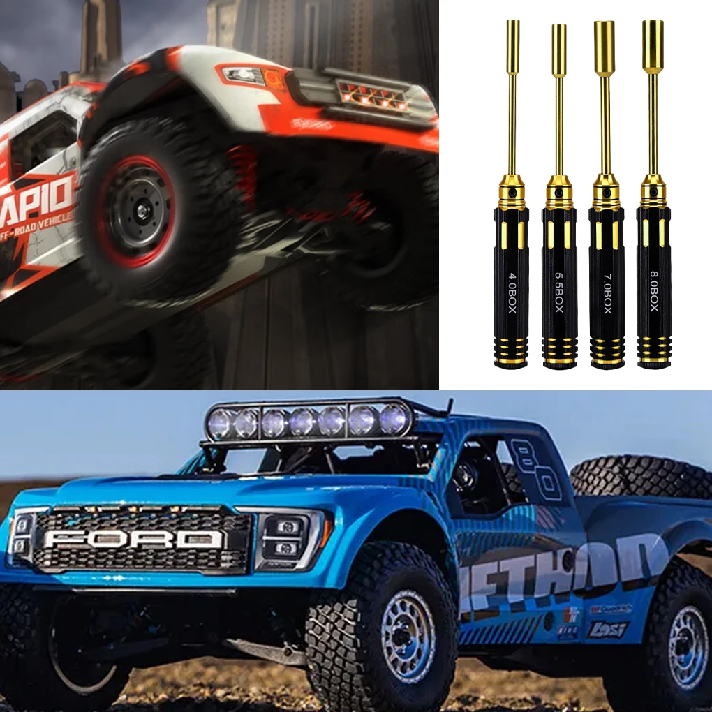 

4pieces Repair Tool Kit Socket Screwdrivers For RC Improve RC Car S Performance With Reliable