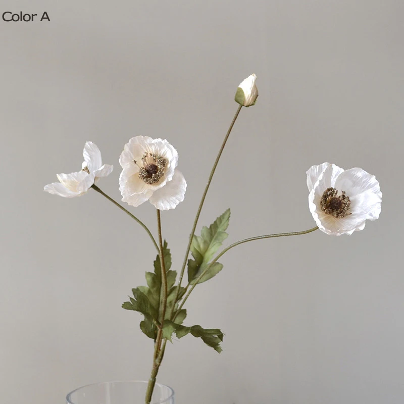 Искусственные цветы мака, шелк, осенний цвет