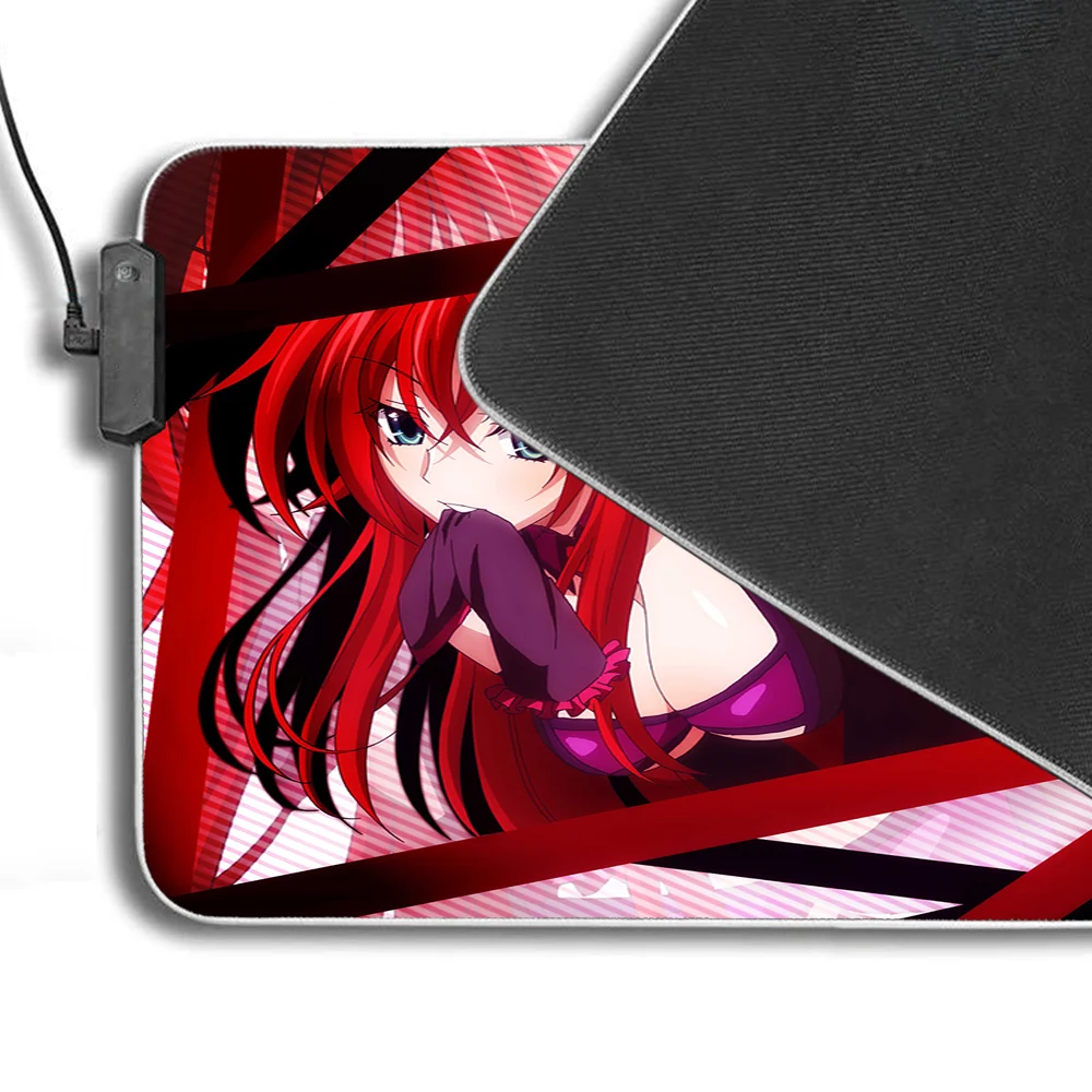 Коврик для мыши высокой школы Dxd коврик Rgb аниме с Escola подсветкой Usb аксессуары игр