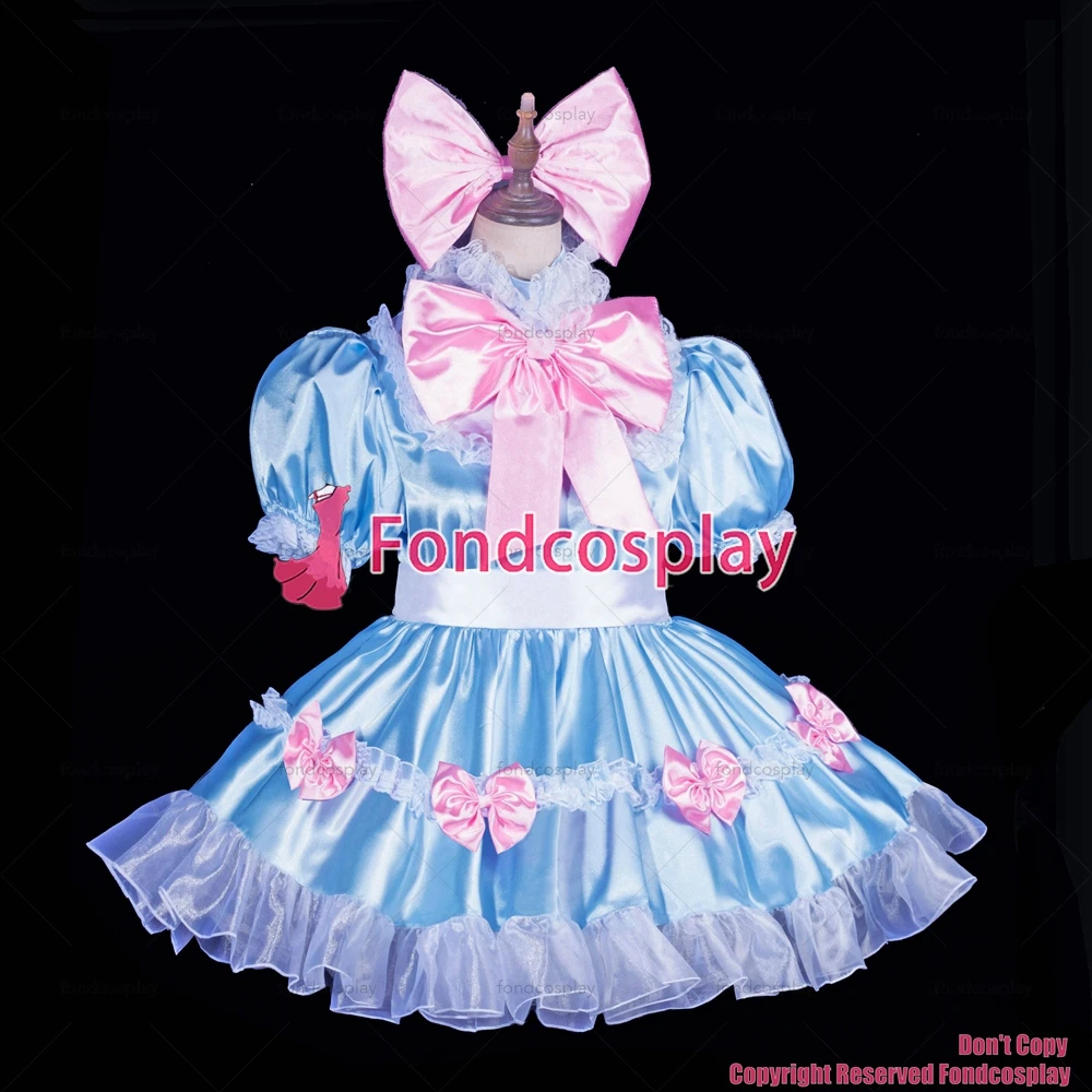 Сексуальная одежда для взрослых с крестом fondcosplay блестящая короткая замком Синяя