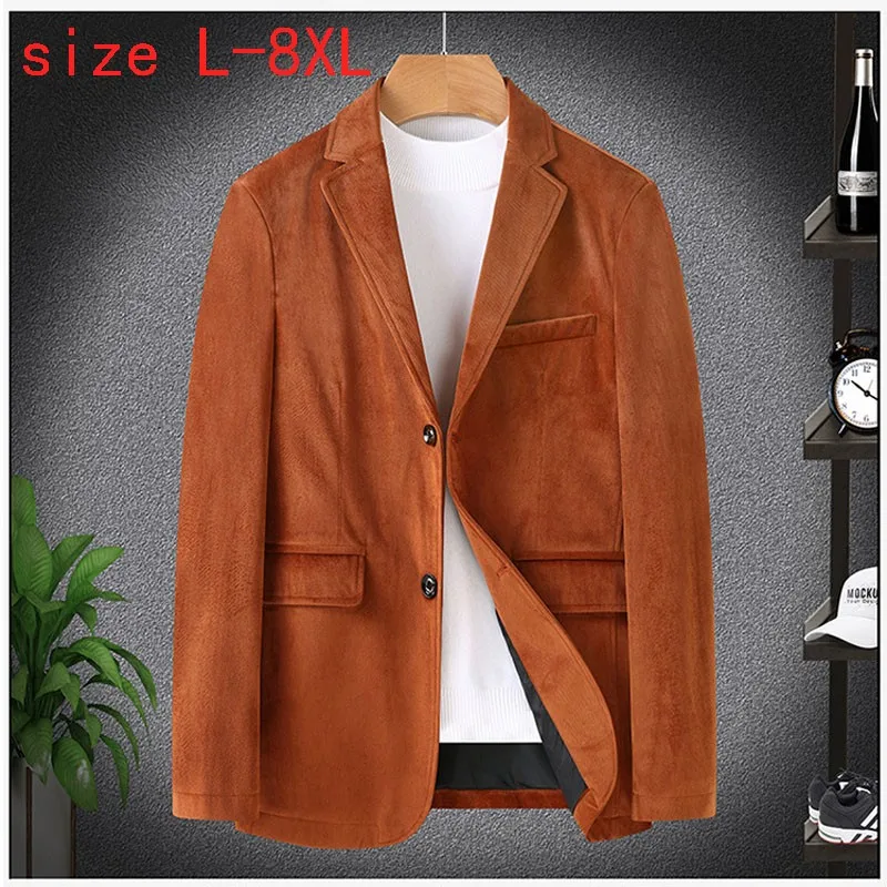 

New Arrival Fashion Autumn And Winter Men Suit Extra Large Coat Single Breasted Casual Blazers Plus Size L-3XL4XL5XL 6XL 7XL 8XL