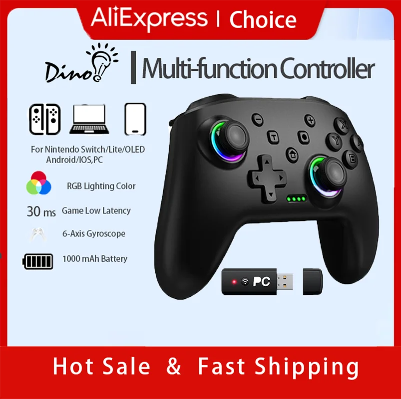 Беспроводной контроллер DinoFire для Nintendo Switch OLED/Switch Lite/Android/IOS/ПК