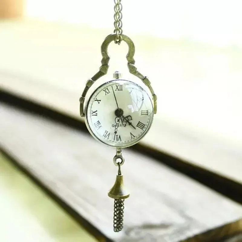 Necklace Decoration, Transparent And Fashionable Crystal Pendants On Both Sides, Spherical Quartz Vintage Pocket Watch