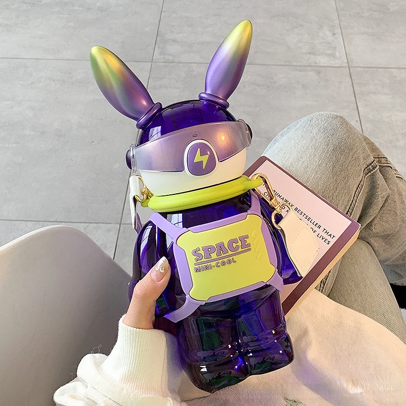 

INS Creative Lightning Rabbit Straw Cup High Beauty Water Cup Large Capacity Portable Plastic Space Cup Cute Water Bottle