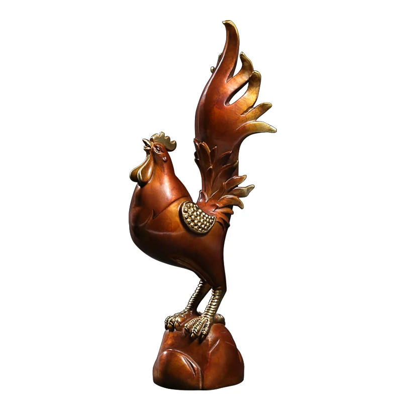 

Copper Chicken Ornaments GOLDEN ROOSTER Chante Clair Chinese Zodiac of Rooster Creative Gifts Study Desktop Decorations