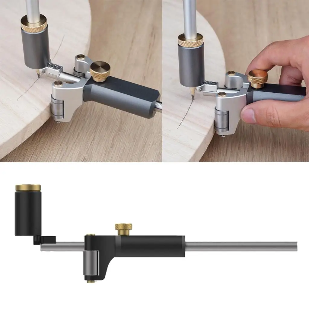 

1 Set Woodworking Scribe Tool Aluminum Alloy Linear Arc Scriber Pocket Size