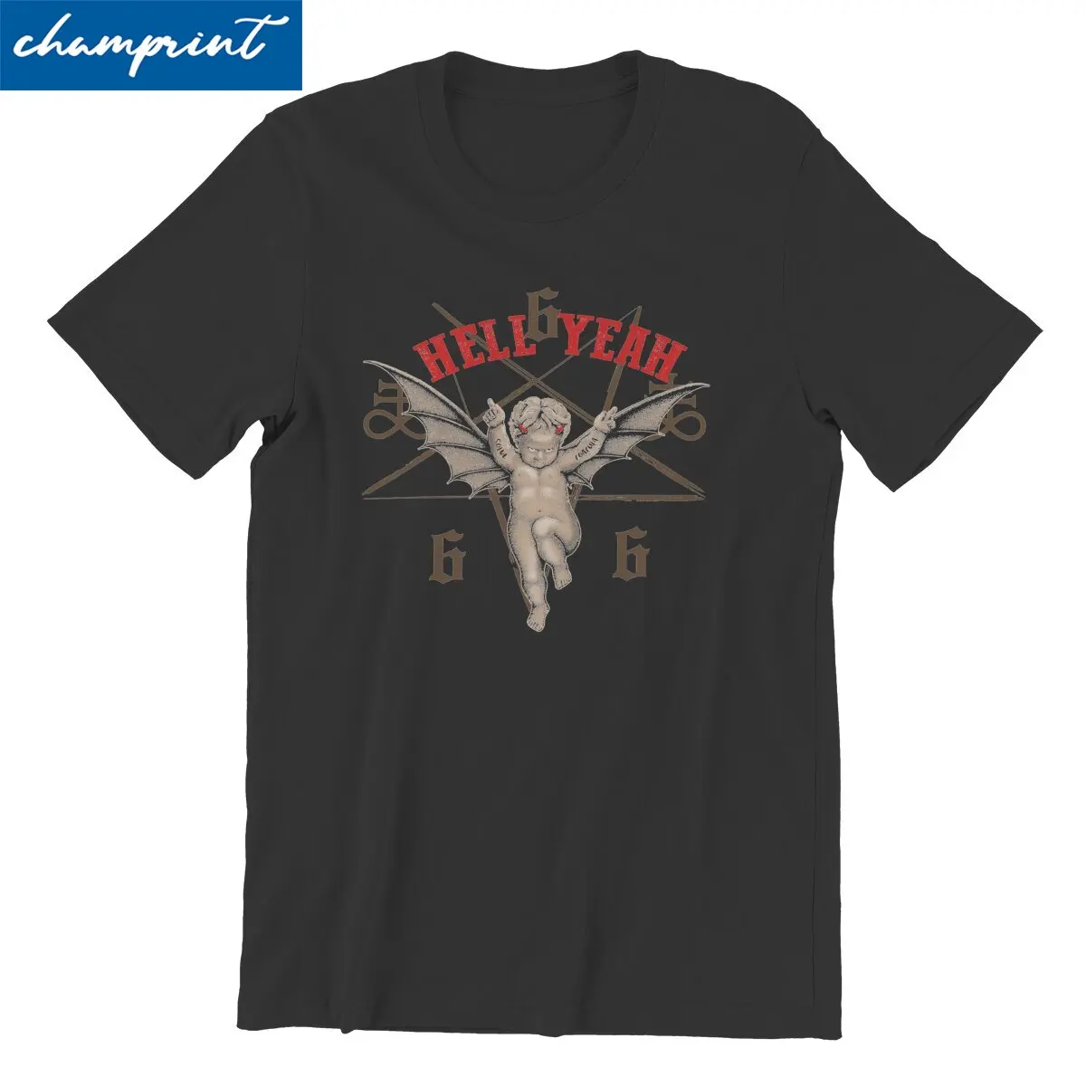 

Men's Hell Yeah Bad Religion Satan Girl Devil Pentagram T Shirts 100% Cotton Tops Vintage Short Sleeve O Neck Tees 6XL T-Shirts