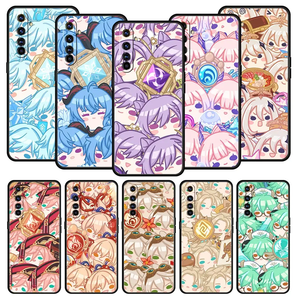 

Anime Genshin Impact Kawaii Case For OPPO Realme 9 8 7 6 GT2 Pro Plus 5G Phone Cover Realme 8i 9i C25 C21 C11 C3 Coque Funda