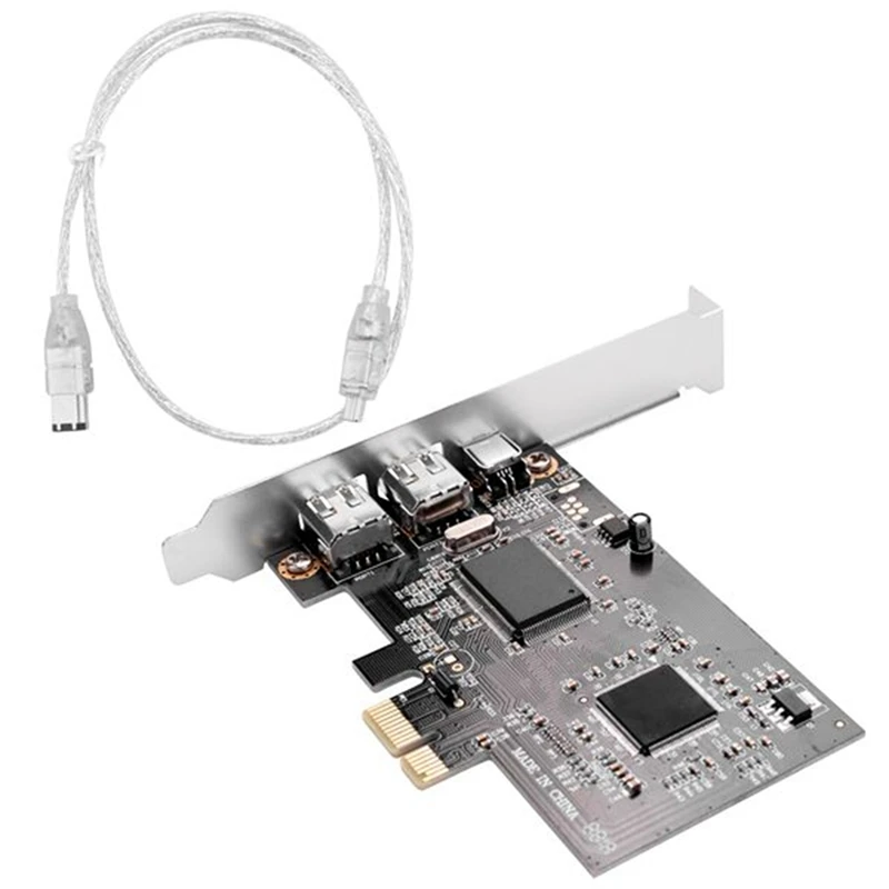 PCI Express X1 PCI-E Firewire 1394A IEEE1394 карта контроллера ПК + металл для настольного компьютера