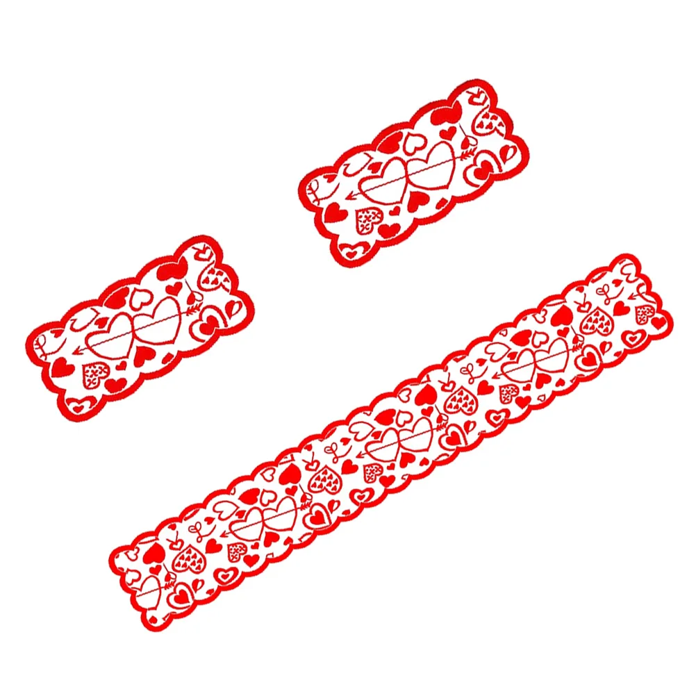 Прапор для вечеринки декор ужина льняная дорожка романтическое сердце скатерть