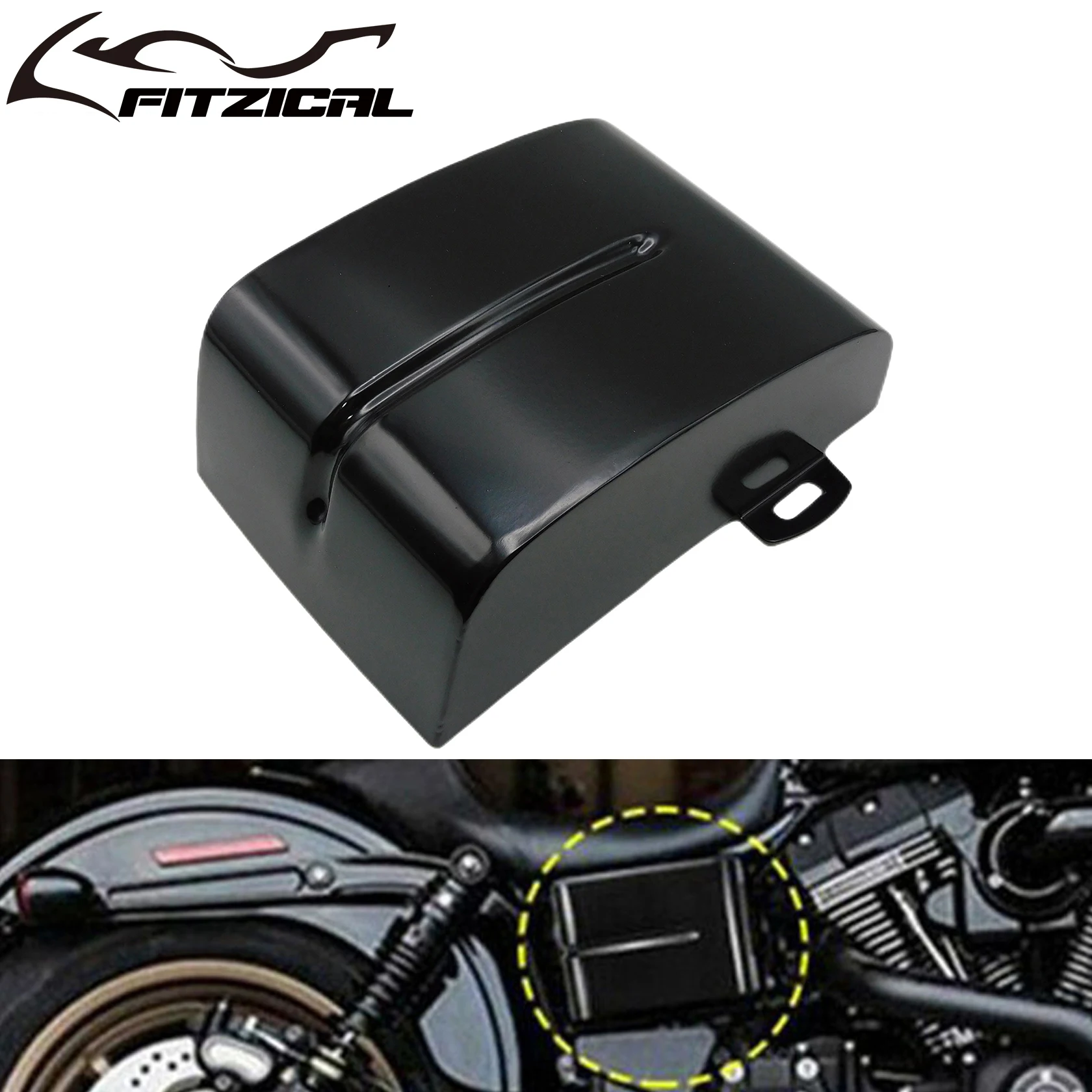 

Мотоциклетный глянцевый черные боковые крышки аккумулятора-обтекатели с левой стороны для Harley Dyna Street Bob FXDB Low Rider FXDL FXDF FXDWG FLD