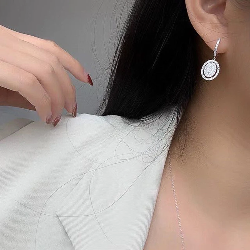 

Изящные женские блестящие хрустальные серьги CAOSHI для помолвки, нежный подарок, темпераментные ювелирные изделия, аксессуары для свадьбы