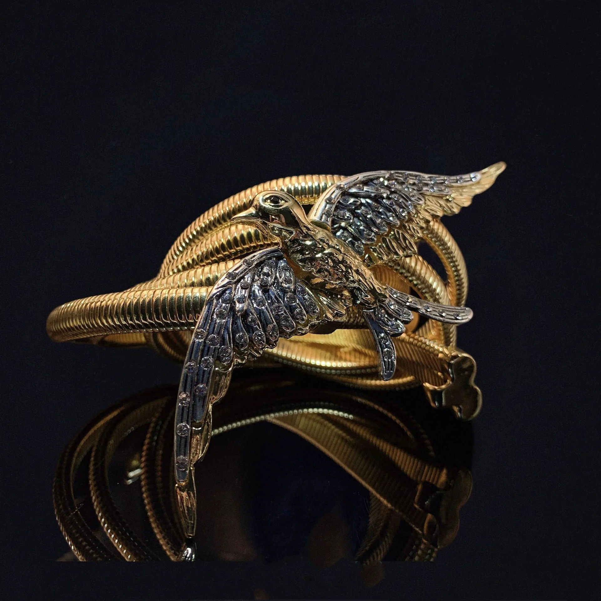 

Fashion temperament elastic bird swallow waist chain female pattern animal shape inset decorative belt