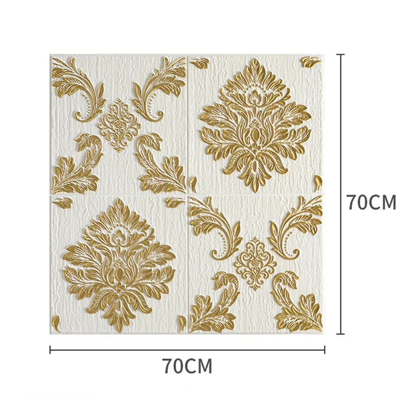 

10pcs 70x70cm 3D Brick Pattern Self-adhesive Wall Stickers Living Room Bedroom TV Background Wall Home Waterproof Wall Stickers