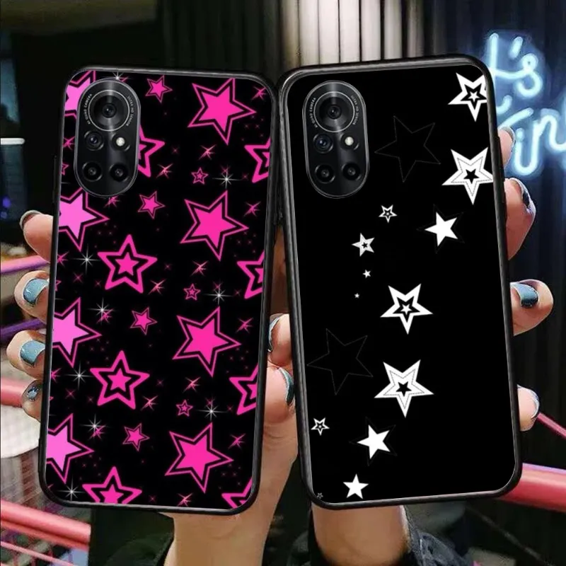 Эстетический чехол для телефона Y2K со звездами Honor 70 50 20 7S X9 X8 X7 Magic 4 3 Pro черный