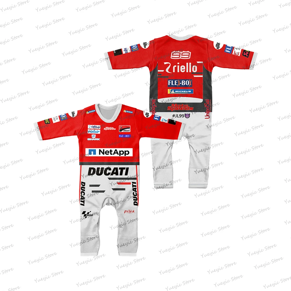

New 2022 MOTO GP Racing Motorcycle Ducati Champion Baby Boy Baby Girl Jumpsuit Extreme Sports Enthusiasts Crawl Suit