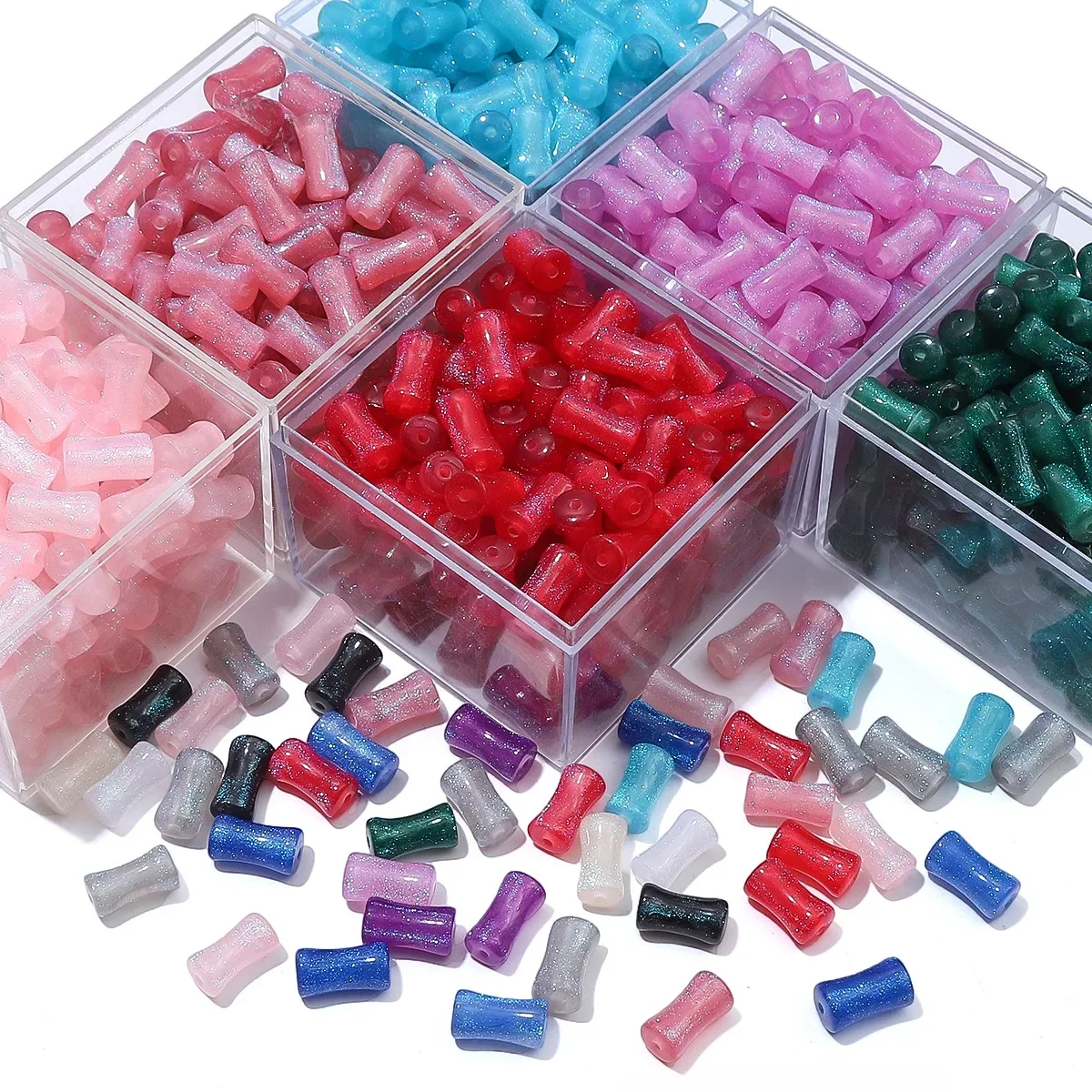 Бамбуковые бусины-трубки со звездным небом из смолы бусины для браслетов