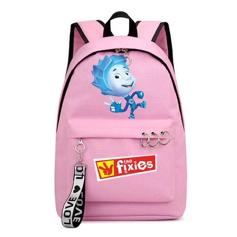 2025 Новый модный рюкзак в стиле аниме Harajuku с героями мультфильмов The Fixies для мальчиков и девочек, уличная школьная сумка Y2K Mochlia The Fixies, нейлоновая сумка для книг