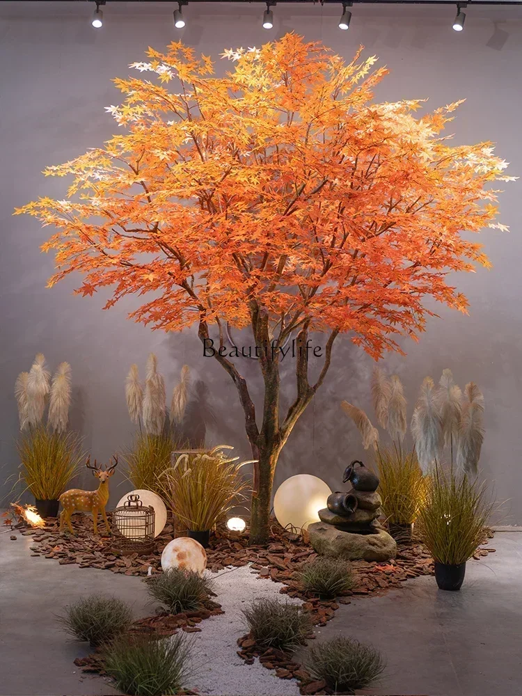 Искусственное кленовое дерево Поддельное красное Большой торговый центр Отель