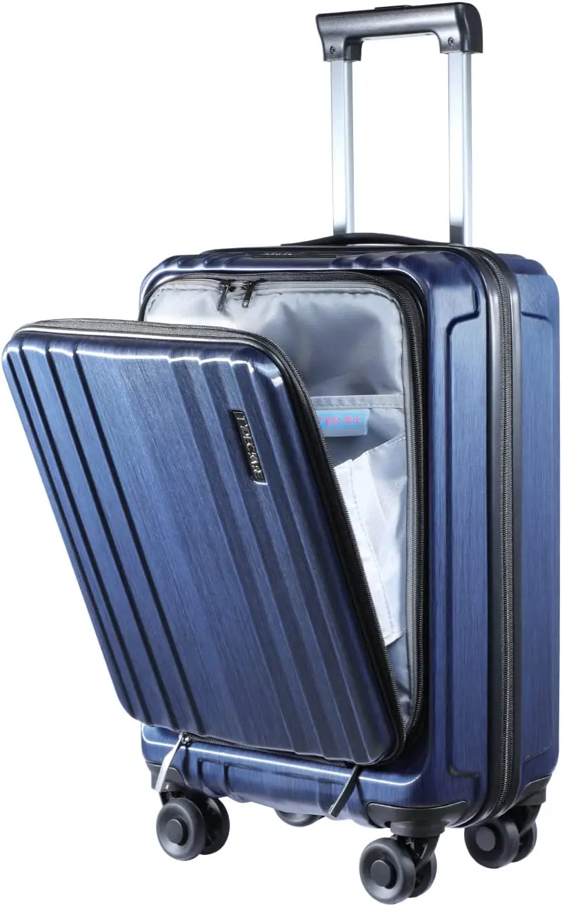 20 Inch With Front Compartment & Expandable  Abs+pc Tsa Approved Lock  Spinner Silent Wheels