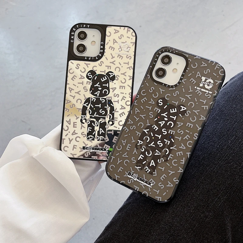 

Fashion Street Brand Cool violent Bear Phone Case For iPhone 11 12 13 Pro Max X Xs Max Xr 7 8 Puls SE 2 Cases Hard PC Back Cover