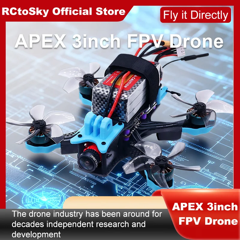 Фото Комплект рамы для FPV-дрона B-CUBE APEX 3 дюйма, карбоновый гоночный квадрокоптер, совместимый с системами управления полетом INAV, Beatflight, F722, F745, Ardupilot №3