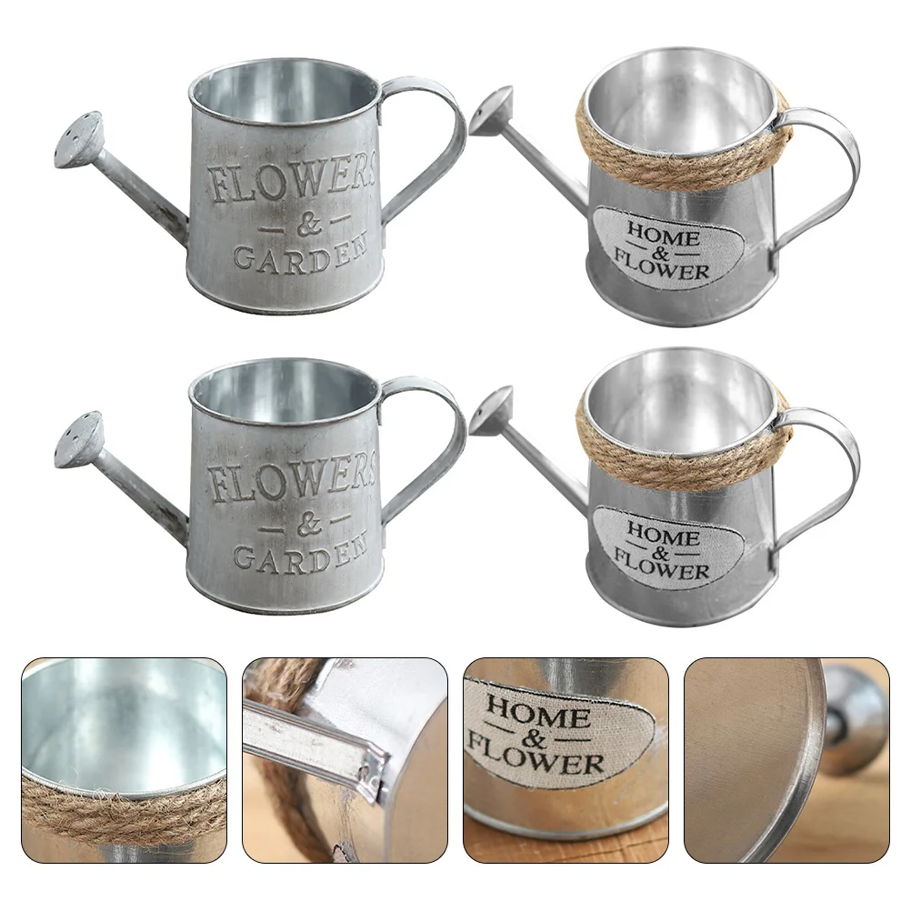 

4pcs Delicate Vintage Retro Flower Bucket Iron Flower Bucket Flowers Iron Bucket