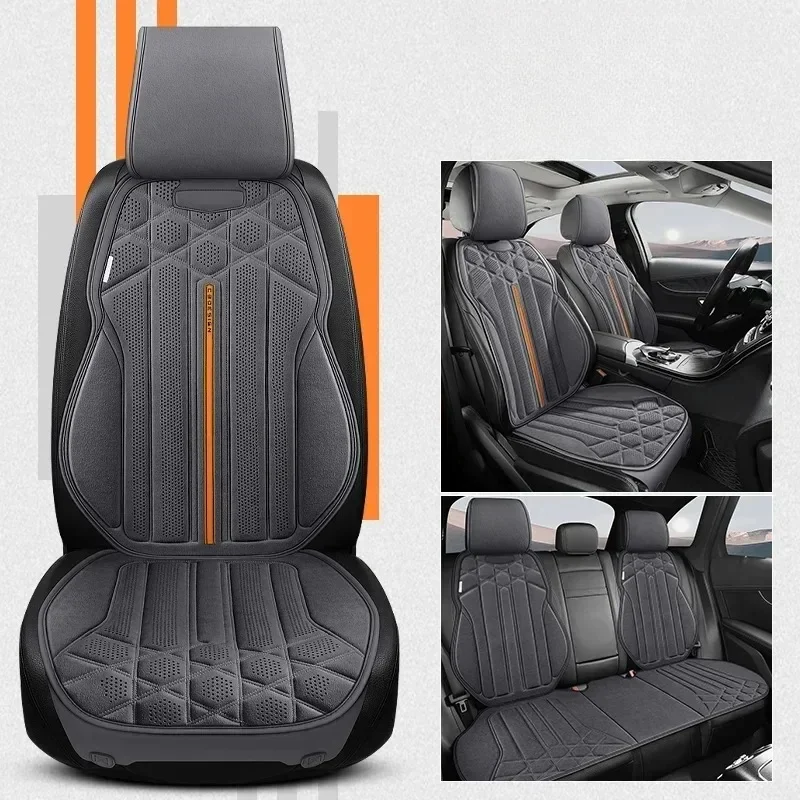 Универсальные замшевые чехлы на автомобильные сиденья — дышащая защита автомобильных сидений, полный комплект чехлов на сиденья для автомобилей, подушка для внутренних запасных частей