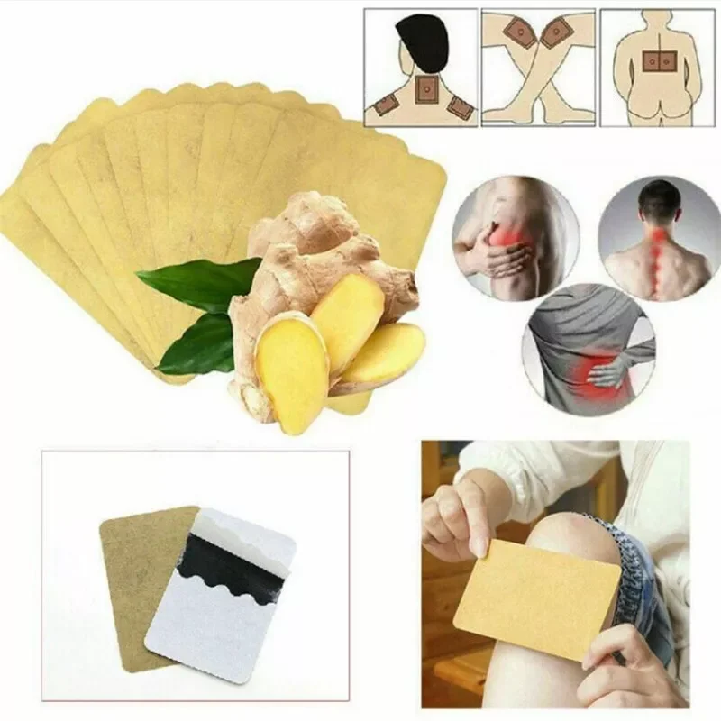 

Ginger Detox Patch Body Neck Knee Pad Pain Relief Swelling Chinese Ginger Adhesive Pads Ginger Detox Patch Foot Care Tools