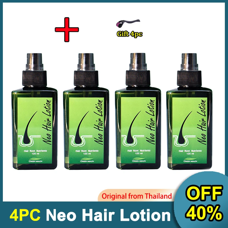 4pc Neo Hair lotion original growth 120ml hair grow serum hair Growth Treatment Spray for Men Women Thailand wholesale support